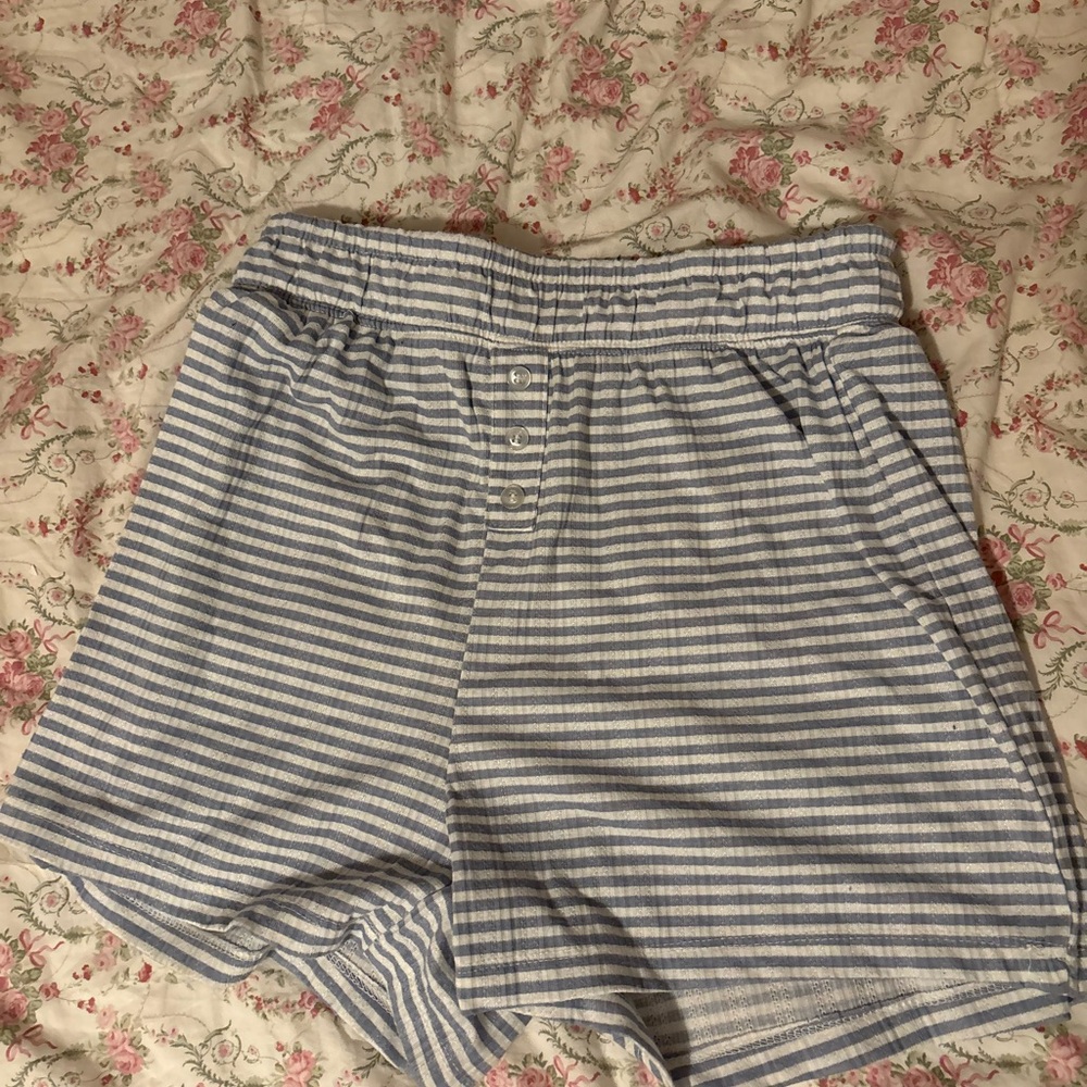 Marshalls Blue and White Striped Pajama Shorts